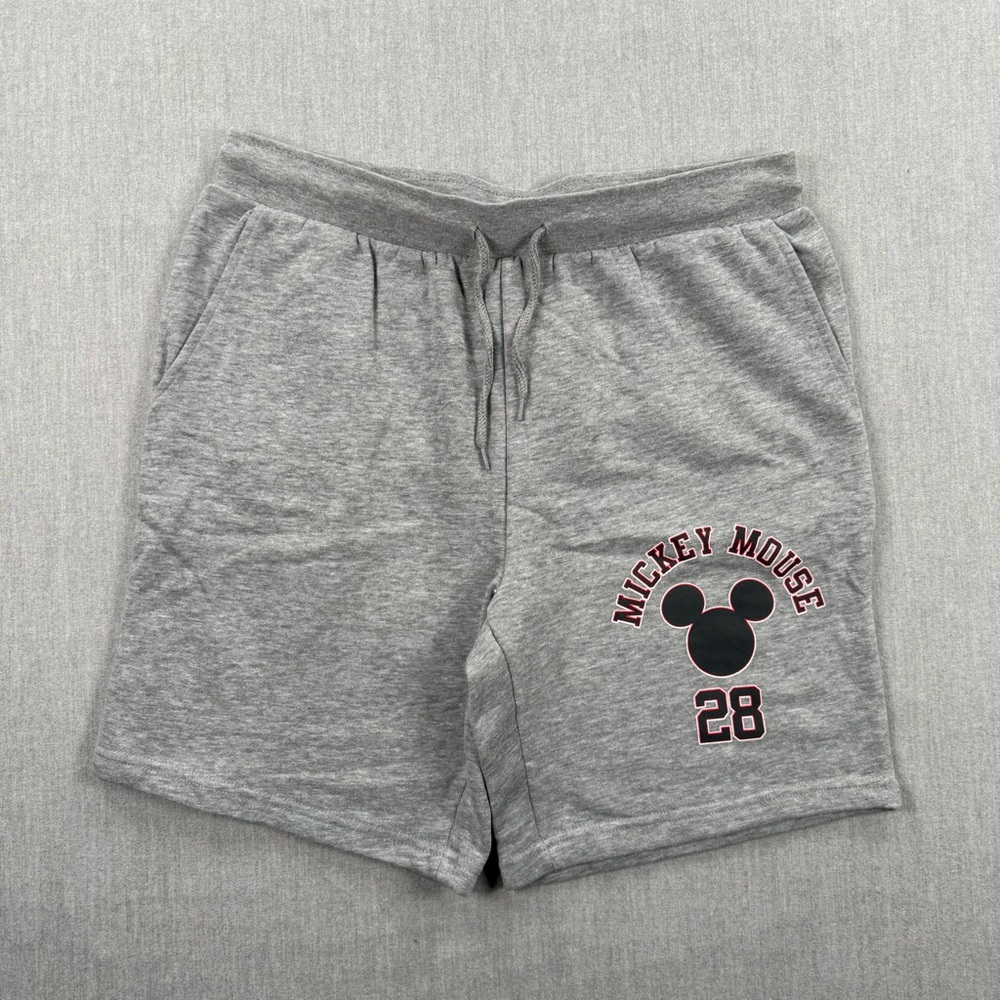 Disney Men's Gray Athletic Shorts with Mickey Mouse‎ Logo